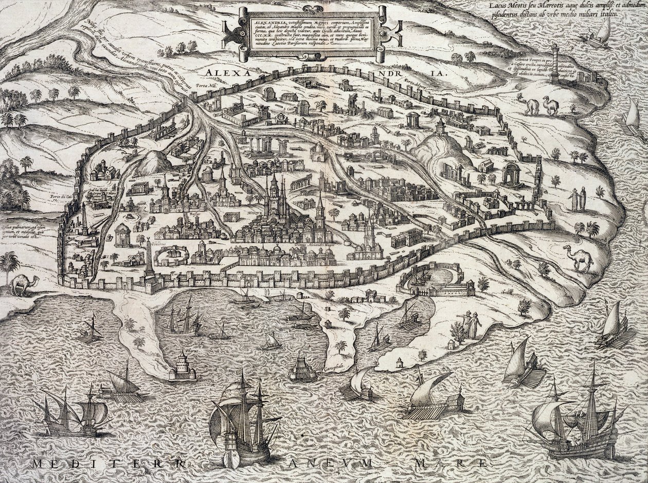 Bykart over Alexandria i Egypt, ca. 1625 av Unknown