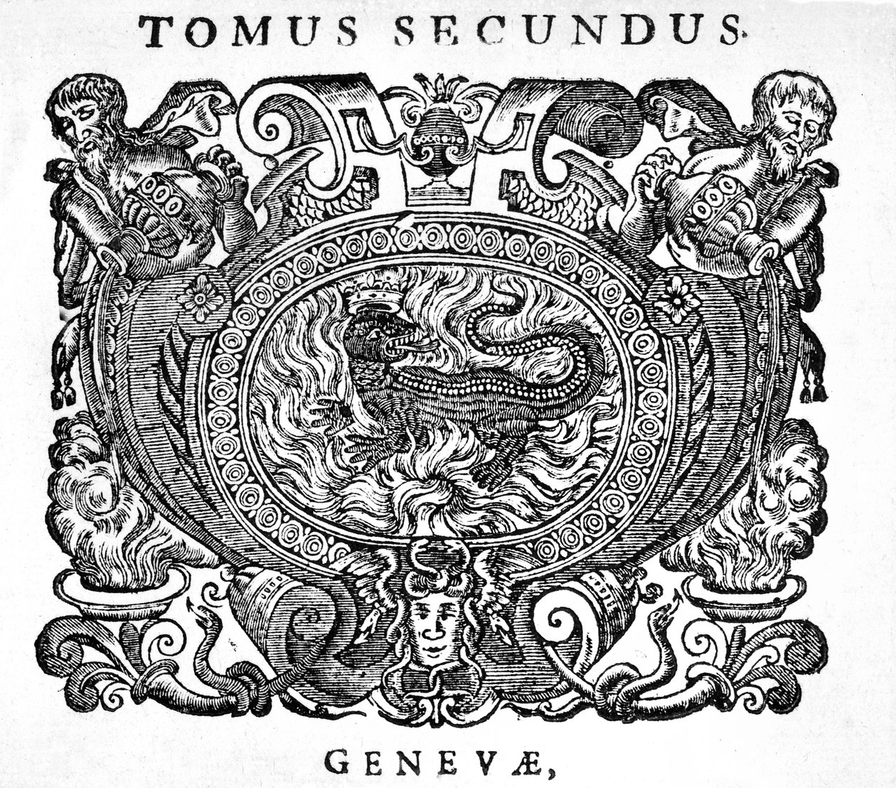 Tresnittanordning på tittelsiden til Bibliotheca chemica curiosa, 1702 av Unknown