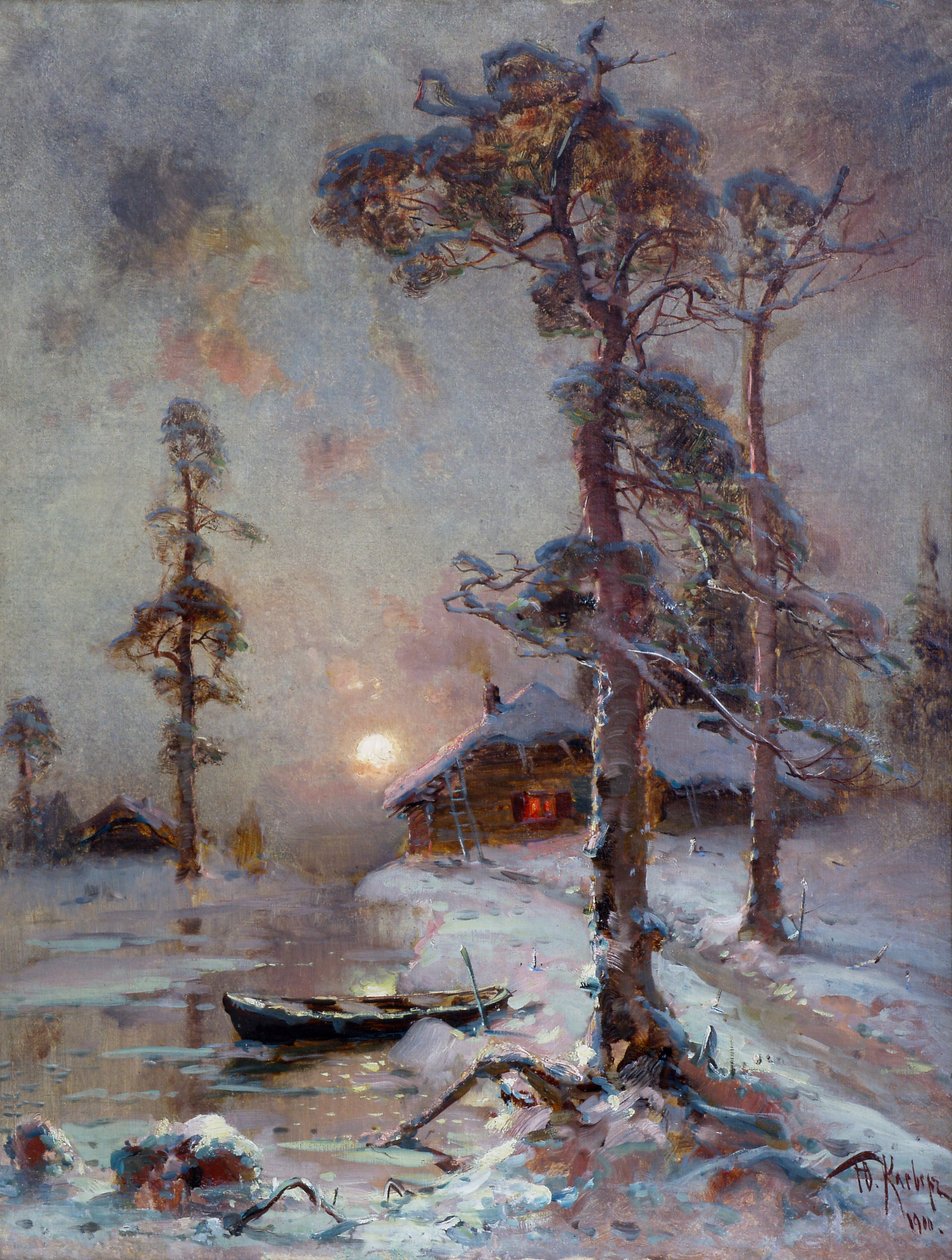 Vinter solnedgang. kløver yu av Юлий Юльевич Клевер
