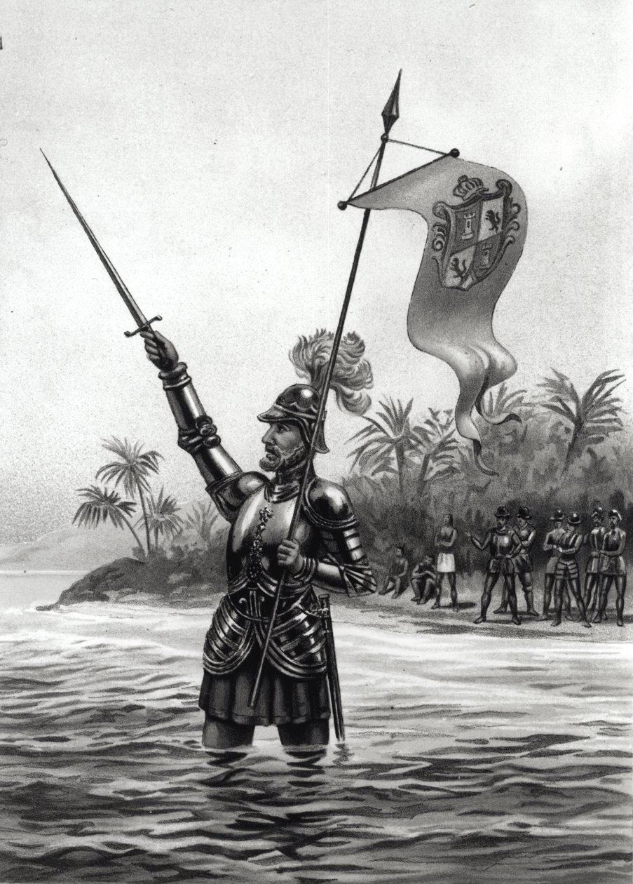 Balboa som hevder herredømmet over Sørsjøen, 25. september 1513, fra 
