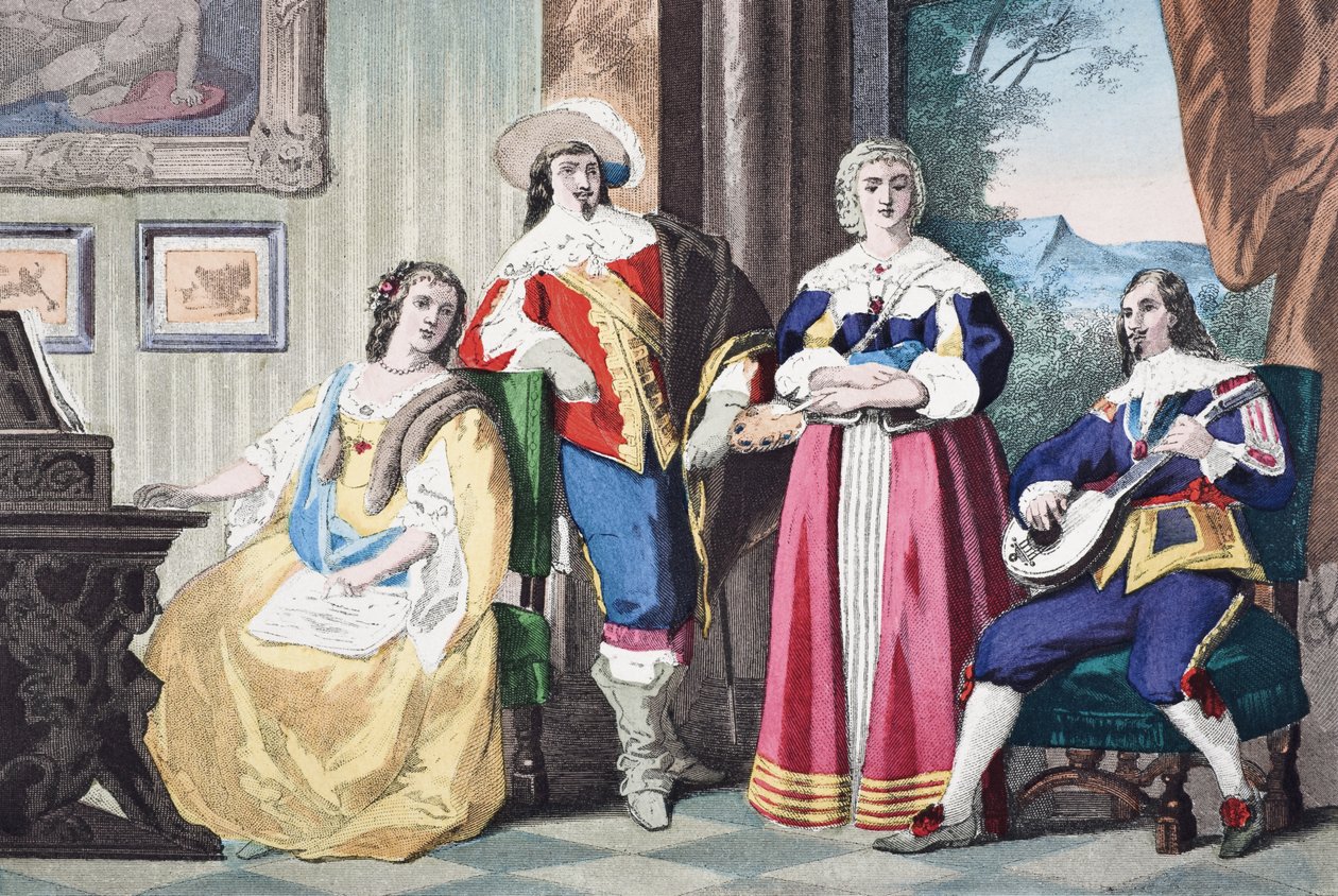 Engelsk kavalerdrakt under Charles IIs regjeringstid, ca. 1670, fra 