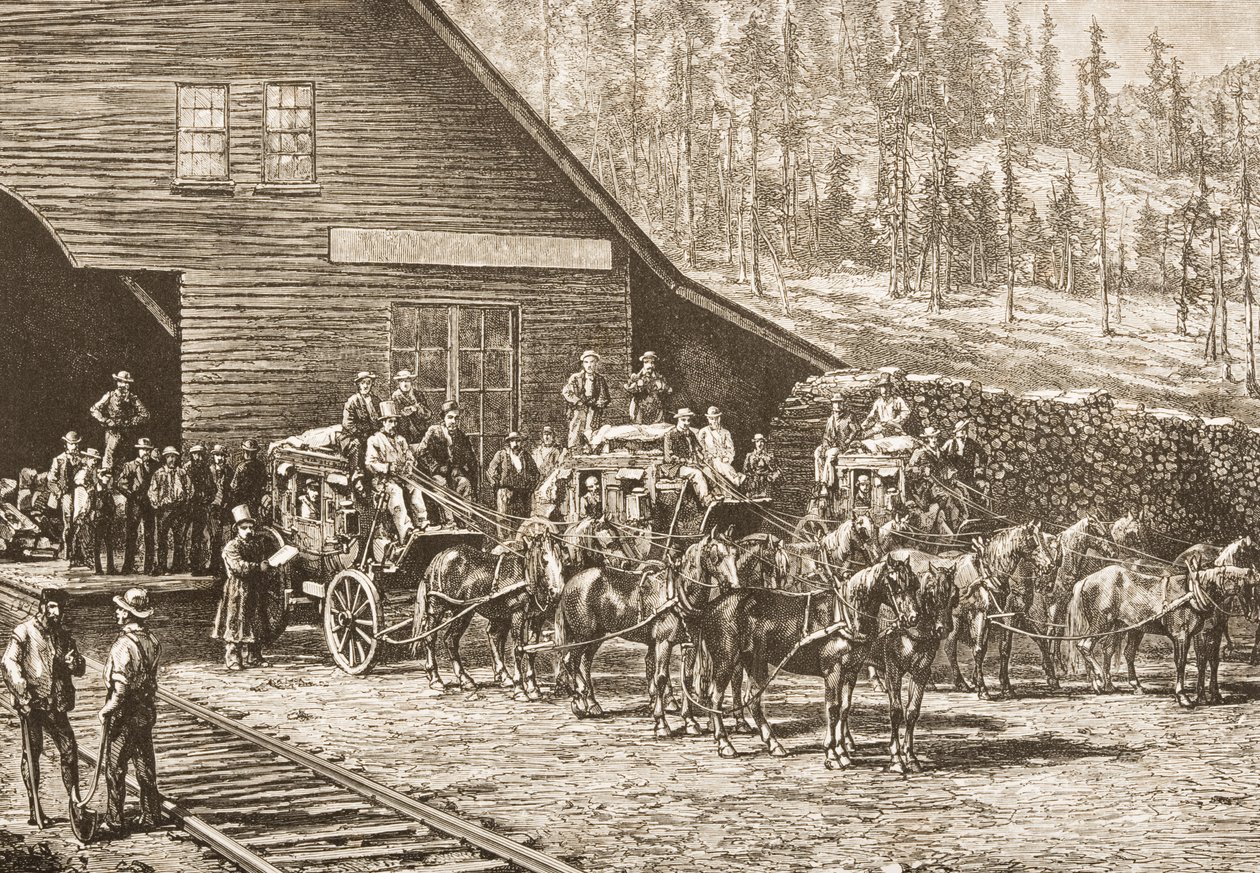 Reno Station på Central Pacific Railway, ca. 1870, fra 