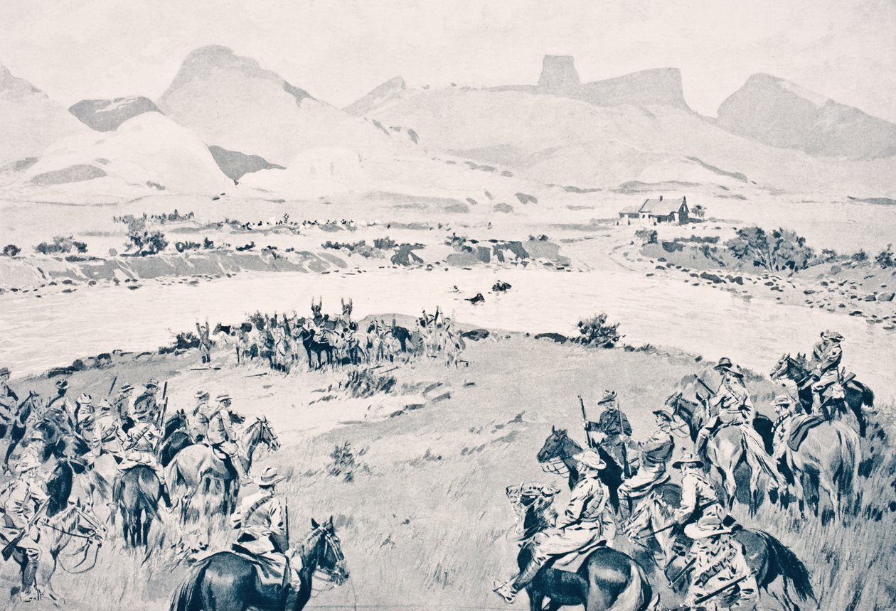 Sør-Afrika. Beyer-tropper overgir seg ved Vaal-elven etter Maritz-opprøret, 8. desember 1914, fra 