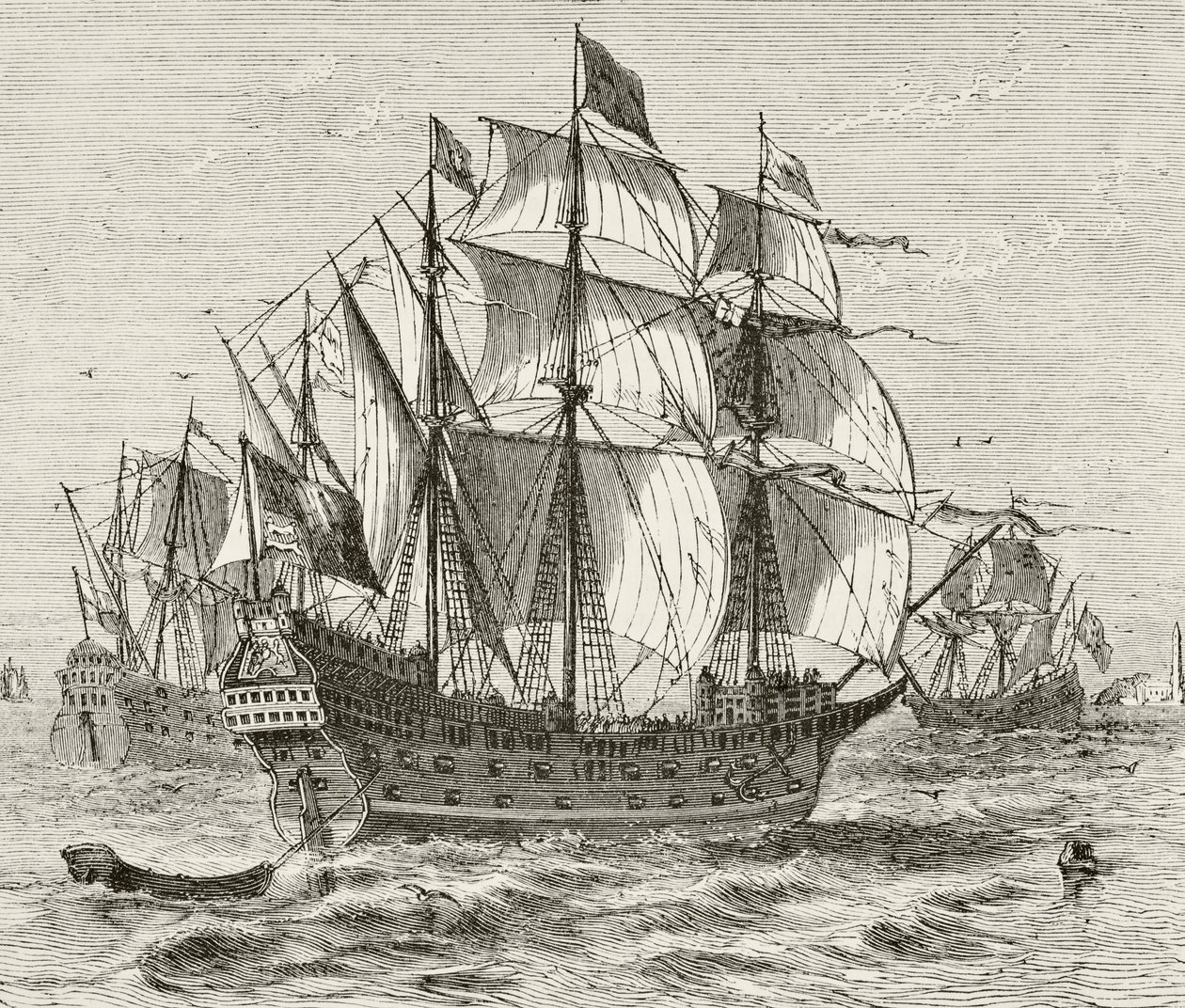 Det engelske krigsfartøyet Harry Grace A Dieu, bygget i 1513, fra 