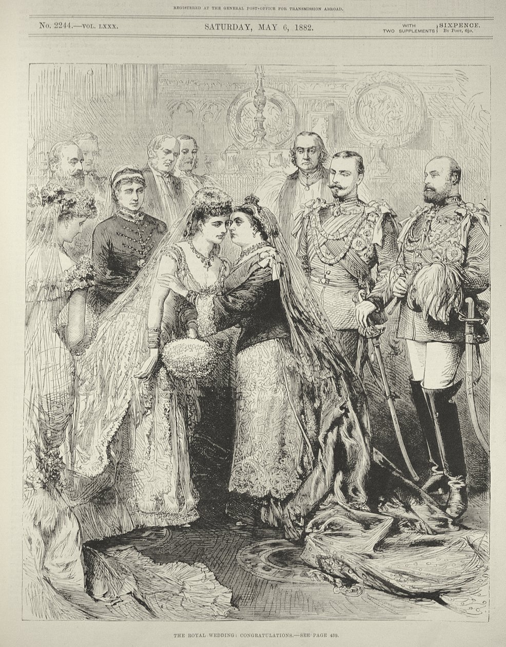 Det kongelige bryllup: Prins Leopold (1853-84), hertug av Albany til prinsesse Helen av Waldeck-Pyrmont i St. George