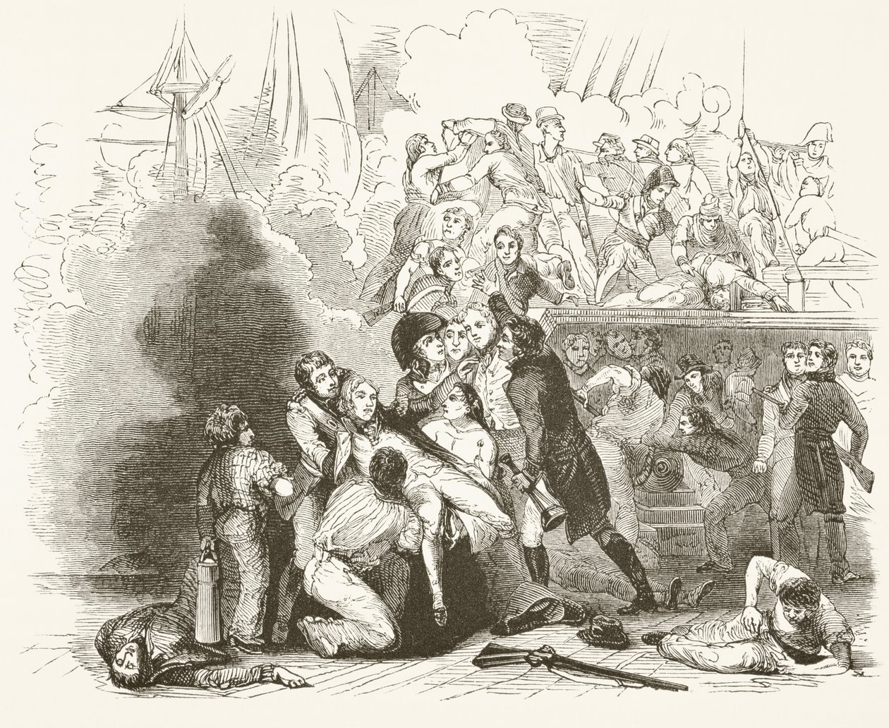 Lord Nelsons død i slaget ved Trafalgar, fra 