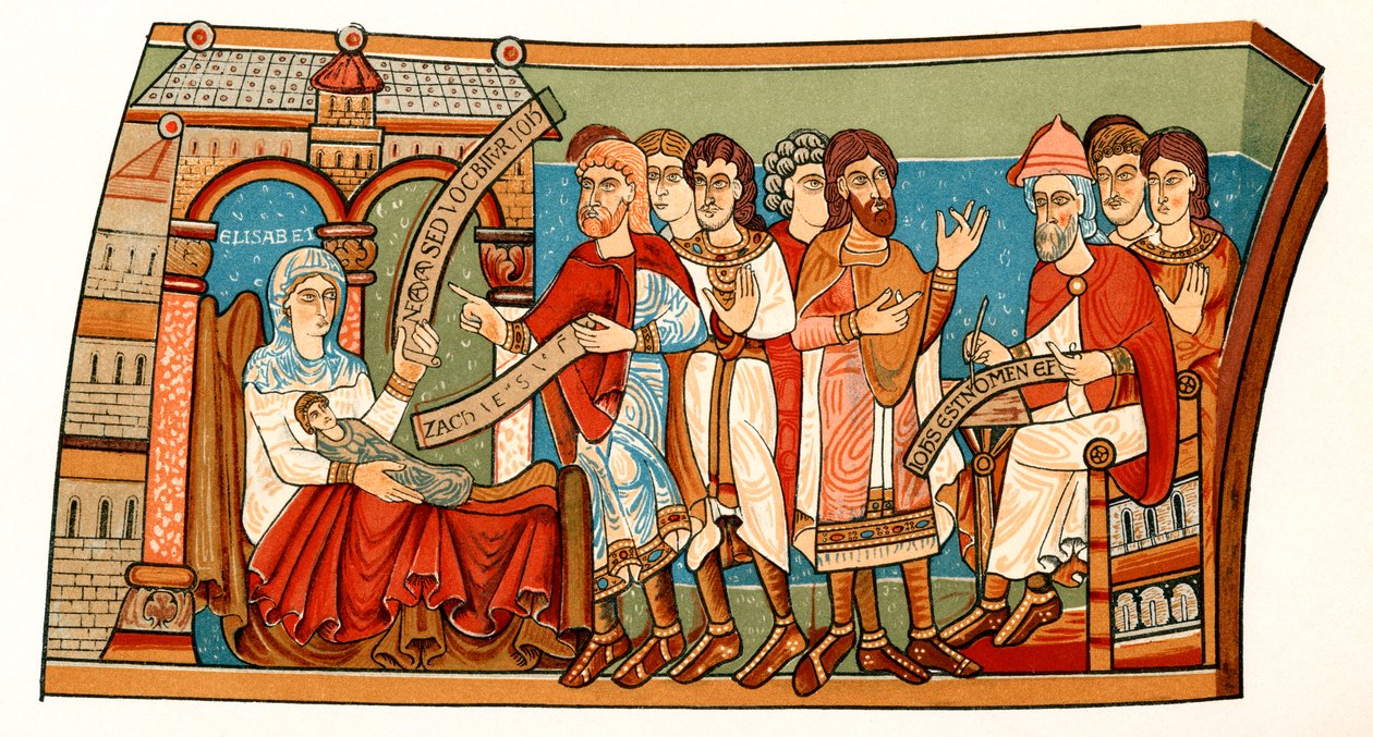 Navnet på døperen Johannes, etter et veggmaleri fra 1100-tallet i krypten til Canterbury Cathedral, fra 