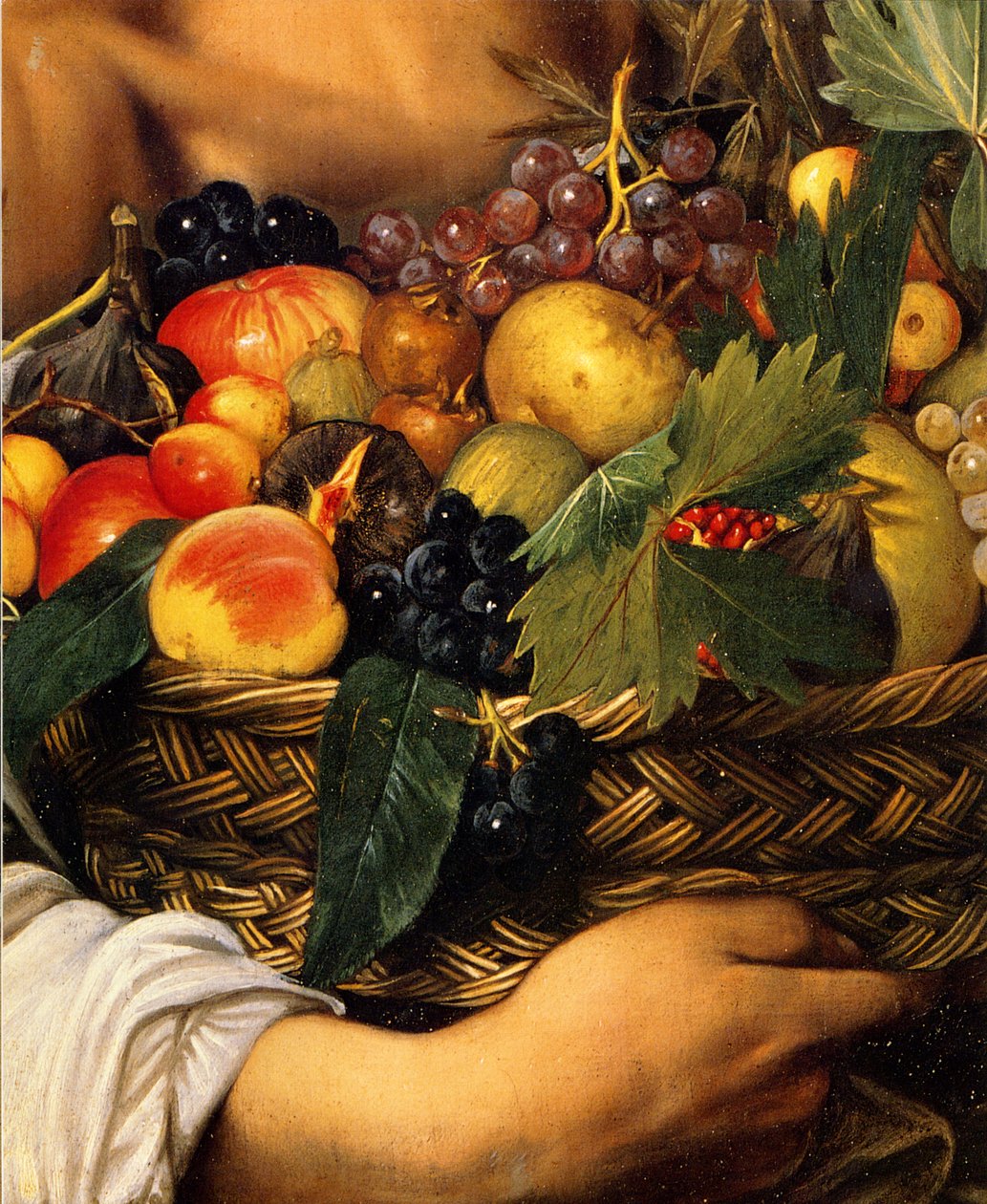 Gutt med en kurv med frukt av Michelangelo Merisi Caravaggio
