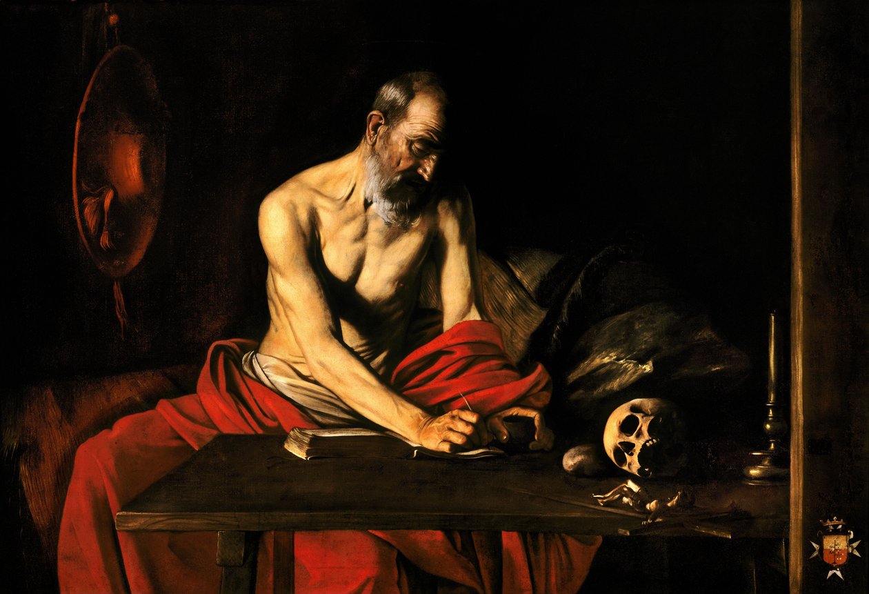 Saint Jerome skriver av Michelangelo Merisi Caravaggio