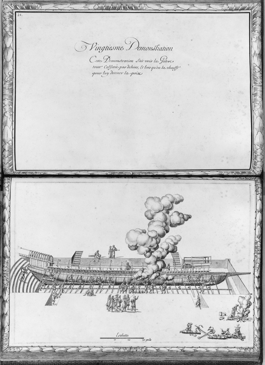 Caulking a bysse, tjuende demonstrasjon, plate 21, illustrasjon fra 