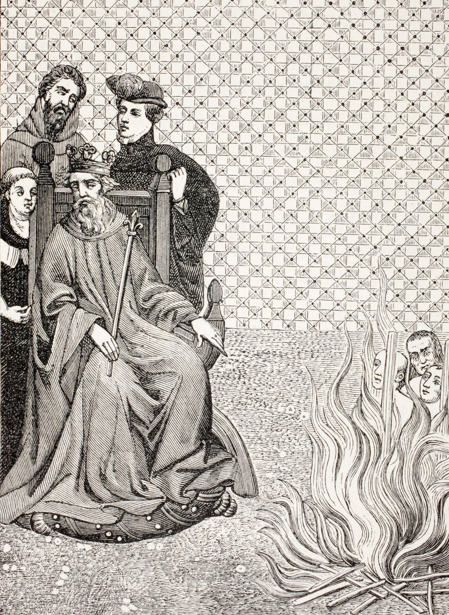 Tilhengere av Amalric av Bena blir brent foran portene til Paris på ordre fra kong Filip II Augustus, ca. 1208, fra 