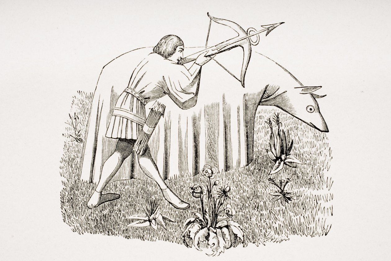 Hvordan bære en klut for å nærme seg dyr, etter en miniatyr i 1400-tallets manuskript av Phoebus, fra 