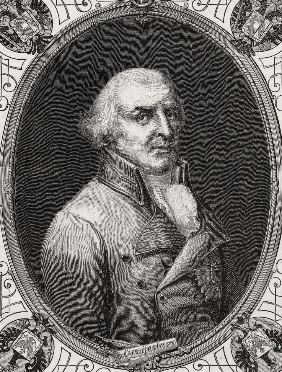 Karl Wilhelm Ferdinand, hertug av Brunswick-Luneberg, gravert av Stephane Pannemaker (1847-1930) etter Rambert, fra 