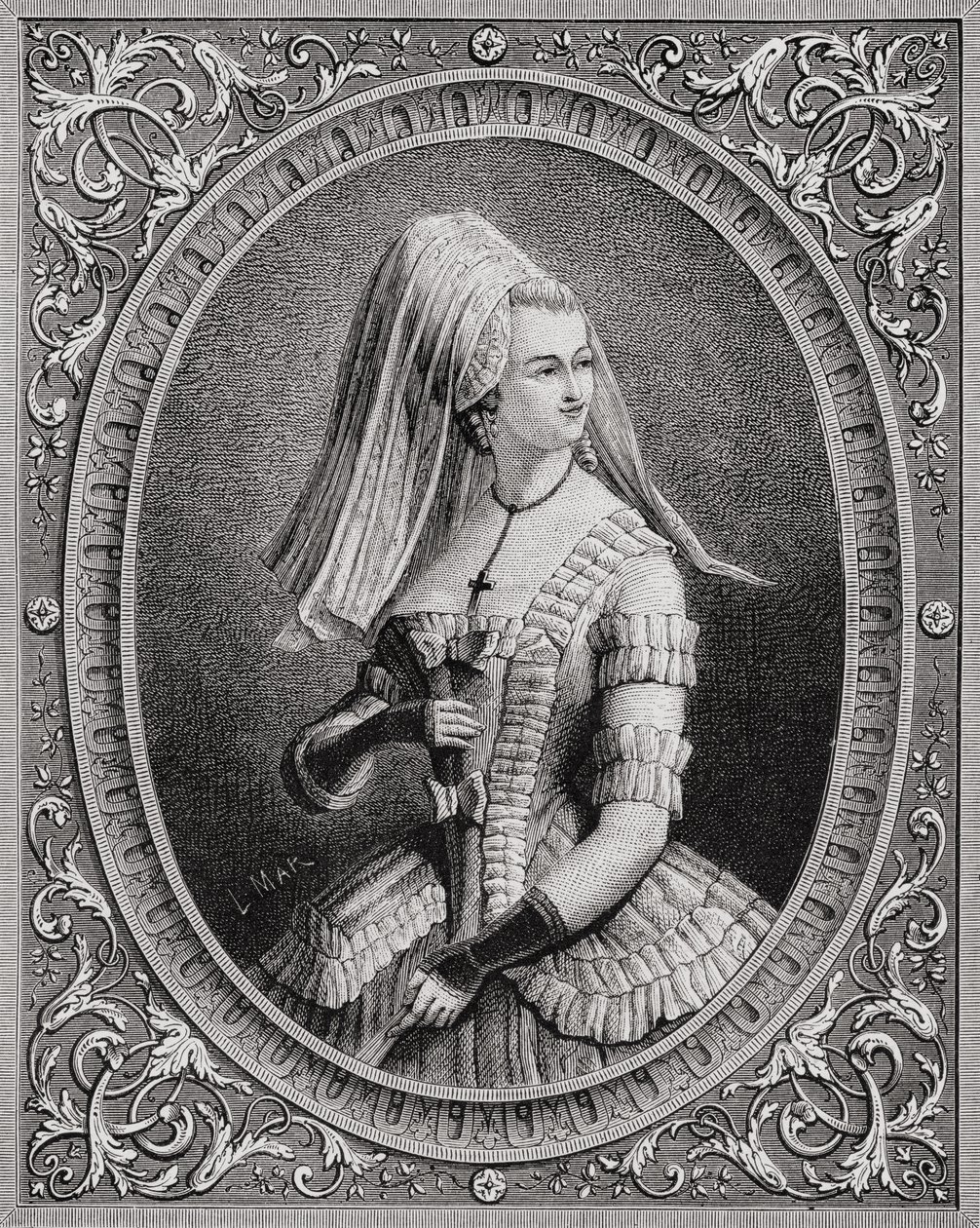 Yolande Martine Gabrielle de Polastron (1749-93) Madame de Polignac, fra 'Histoire de la Revolution Francaise' av Louis Blanc (1811-82) gravert av Pannemaker (f.1822) 1847-62 av French School