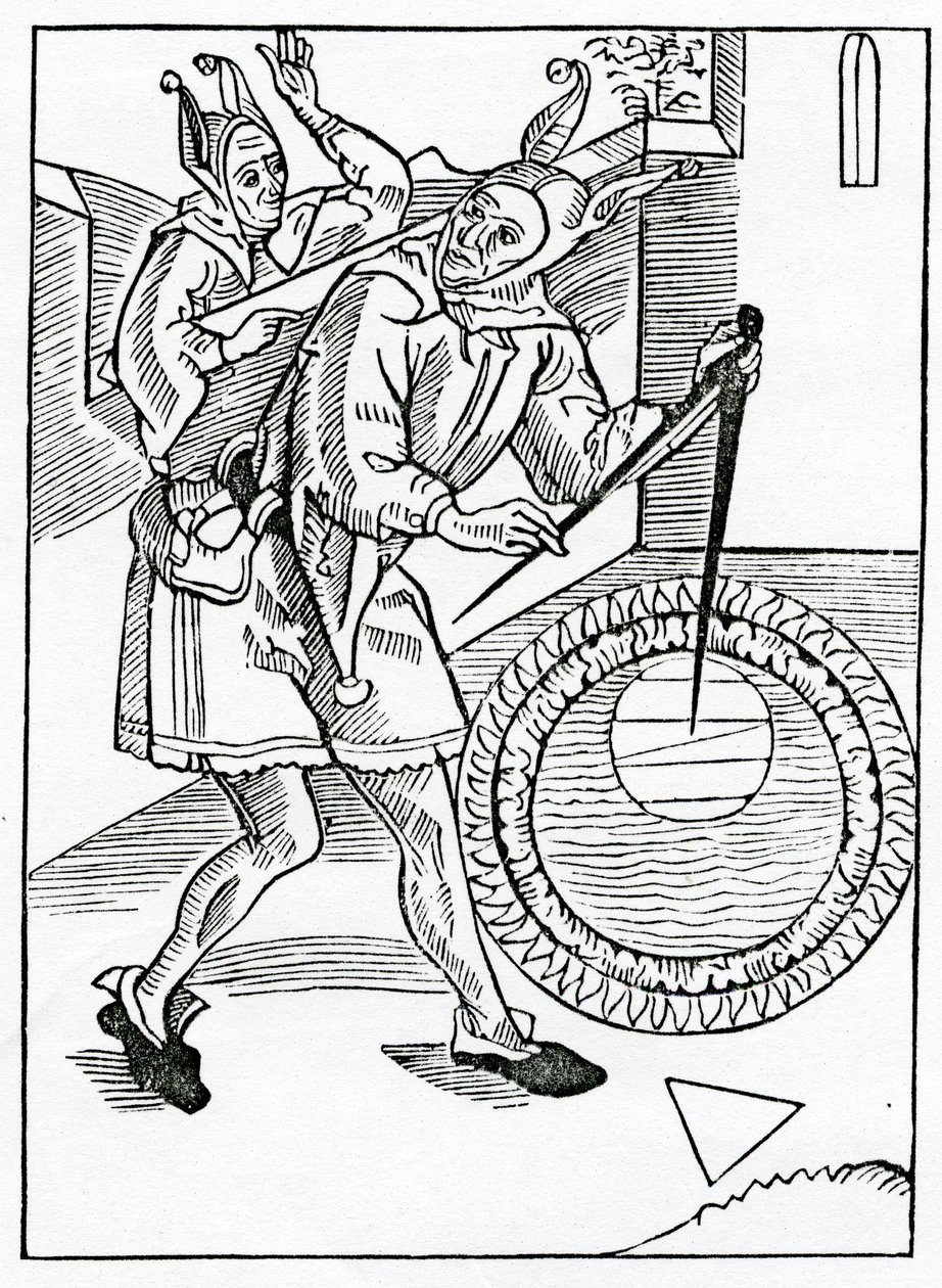Av den dumme beskrivelsen og etterforskningen av fargerike skogholt og regioner, illustrasjon fra Alexander Barclays engelske oversettelse av 'The Ship of Fools', fra en utgave utgitt i 1874 (engravi av German School