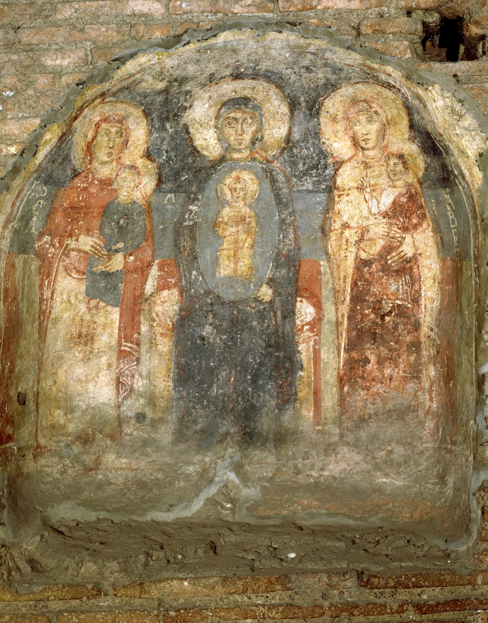 Madonna og barn med de hellige Anne, Elizabeth og døperen Johannes av Italian School