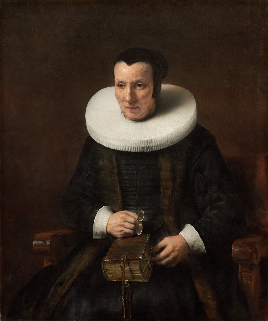 Gammel dame med en bok av Rembrandt van Rijn