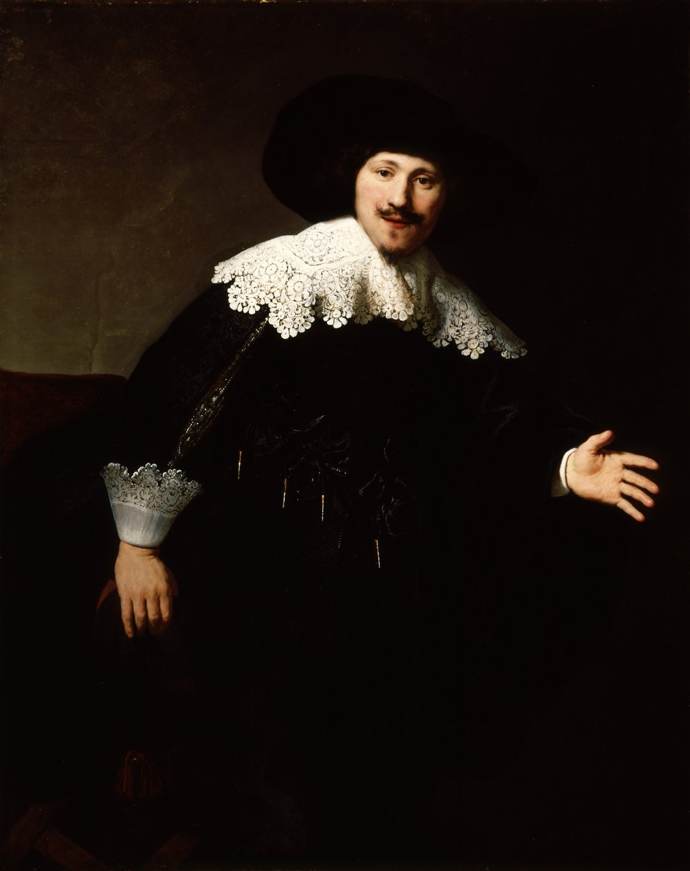 Portrett av en mann som reiser seg fra stolen av Rembrandt van Rijn