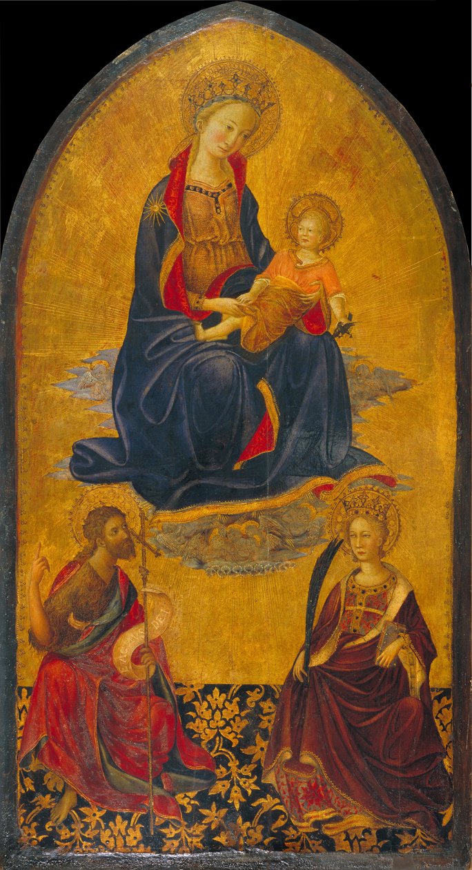 Tilbedelse av jomfruen og barnet av Johannes Døperen og Saint Catherine av Saint John