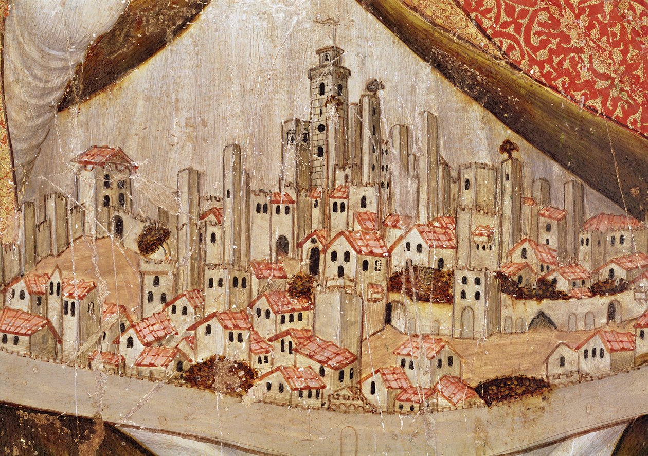 Detalj av San Gimignano, ca. 1391 (tempera på panel) av Taddeo di Bartolo