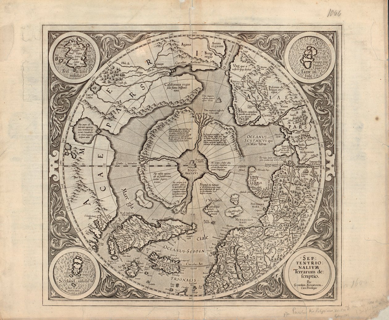 Kartet er gitt ut i (1628) og viser Nordpolen, Nordområdene av Unbekannt Unbekannt