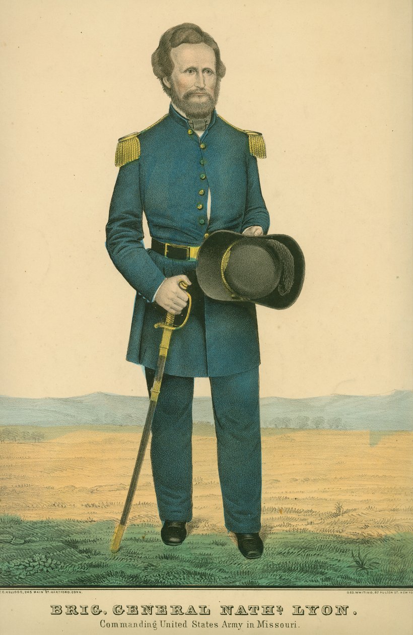 Brig. General Nathaniel Lyon. Kommanderer USAs hær i Missouri. av Unknown