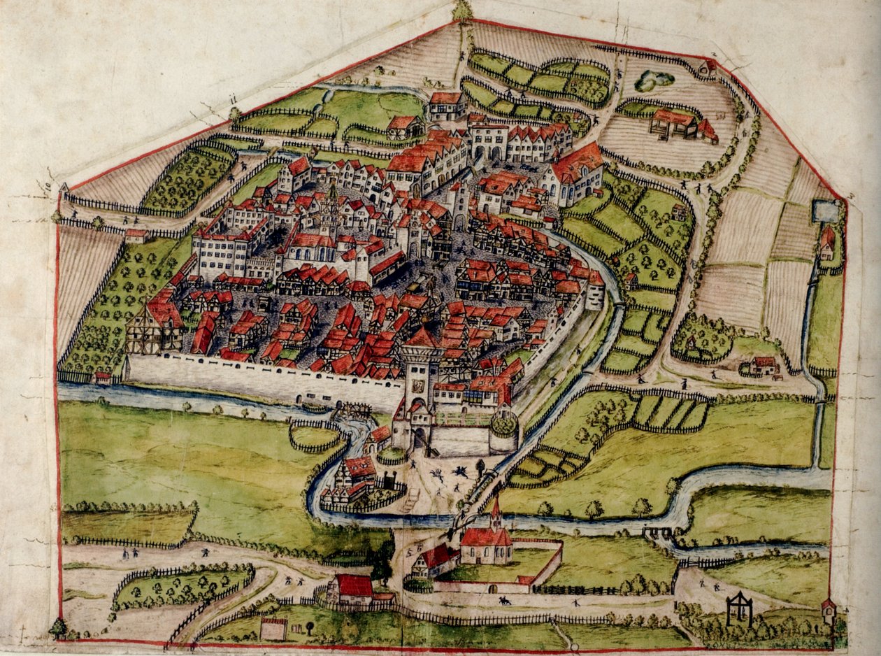 Skildring av Etters Meßkirch, rundt 1575 av Unknown
