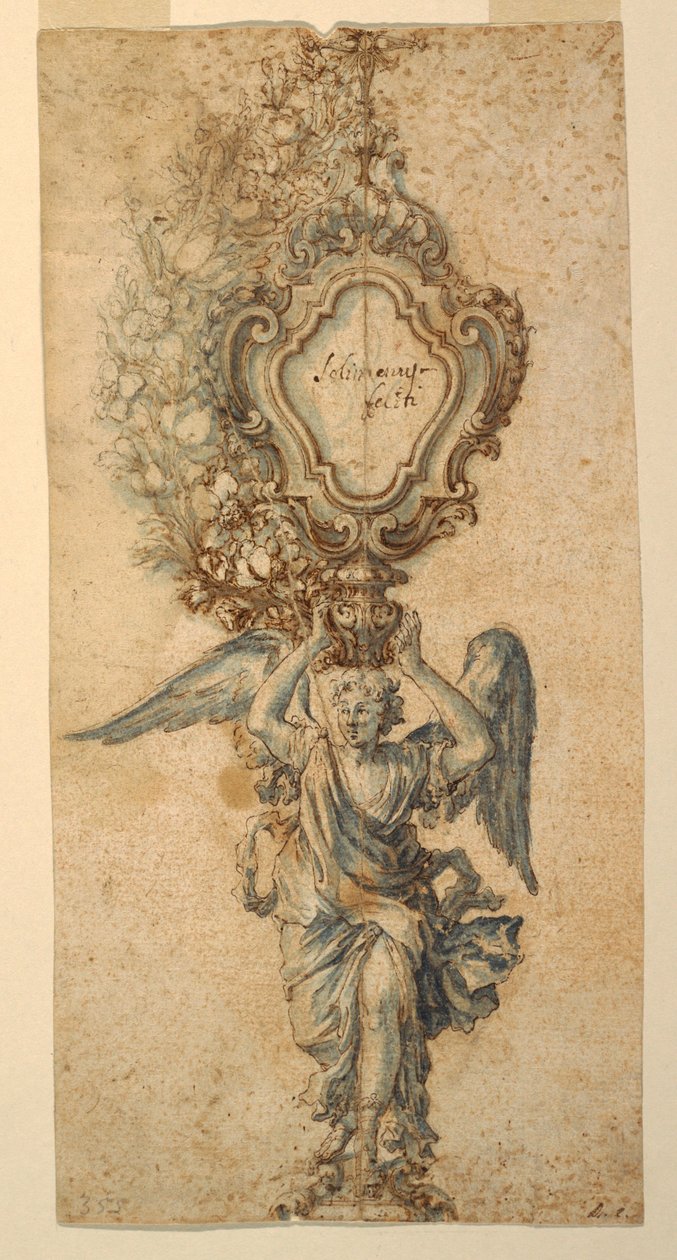 Tegning, design for en relikvie av Unknown