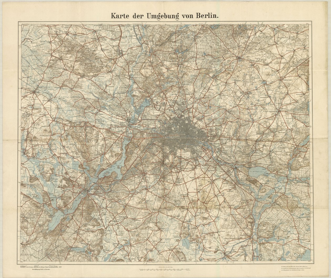 Kart over området rundt Berlin av Unknown