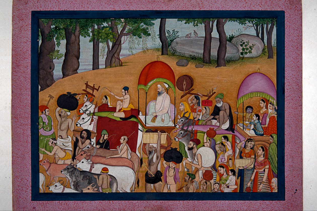 Nanda og andre kuherder som flytter til Vrindavana Basert på historien om Bhagavata - Purana av Unknown
