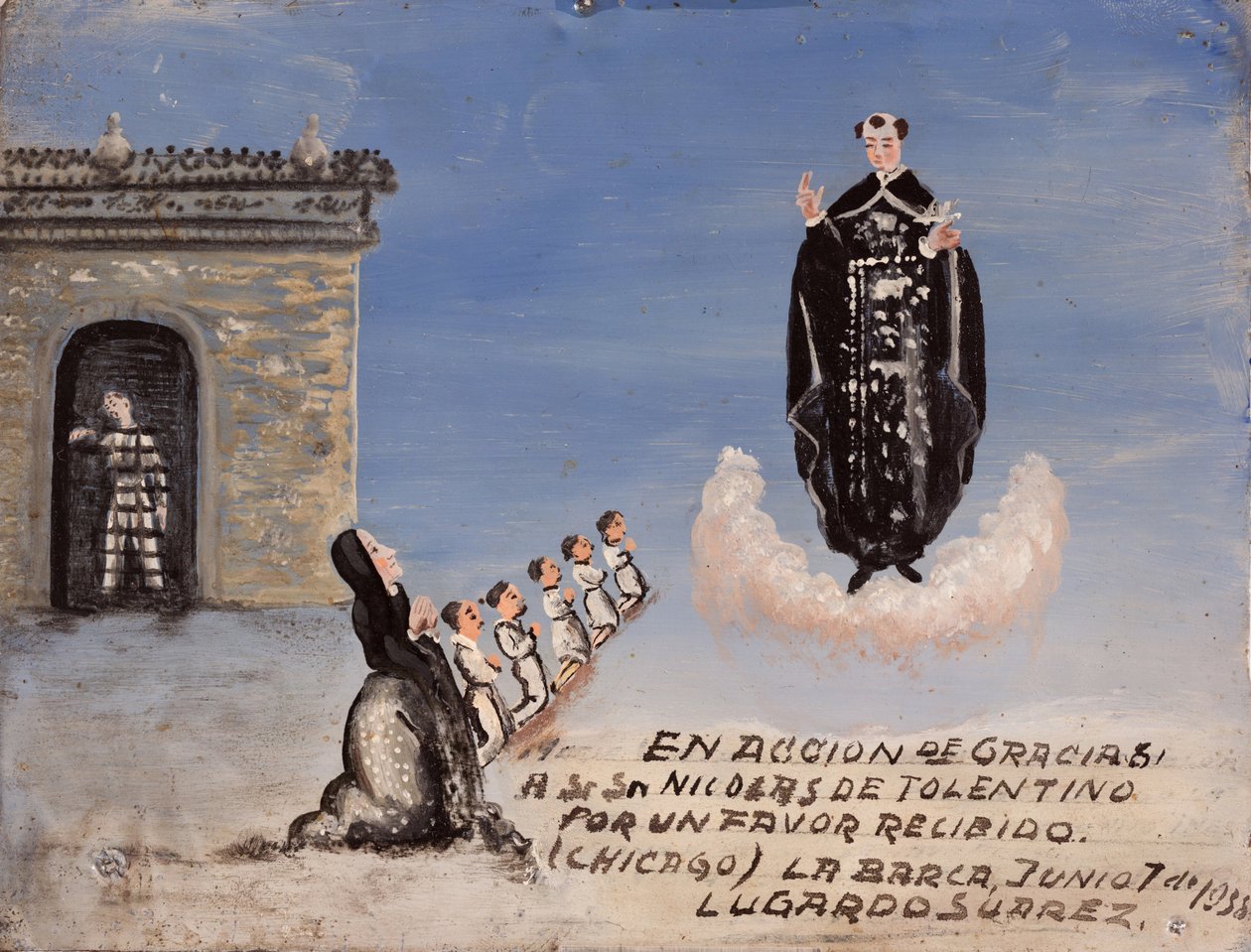 Tilbudstilbud dedikert til San Nicolás de Tolentino av Unknown