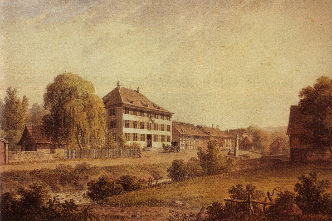Akvarellmaling ewinghewing the Eagle Inn at Baſſersdorf av Unknown