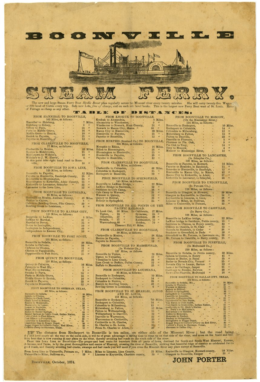 Med den nye og store dampfergen Birdie Brent, største vest for St. Louis. Ferge flyr Missouri hvert 20. minutt, bærer 25 av Unknown