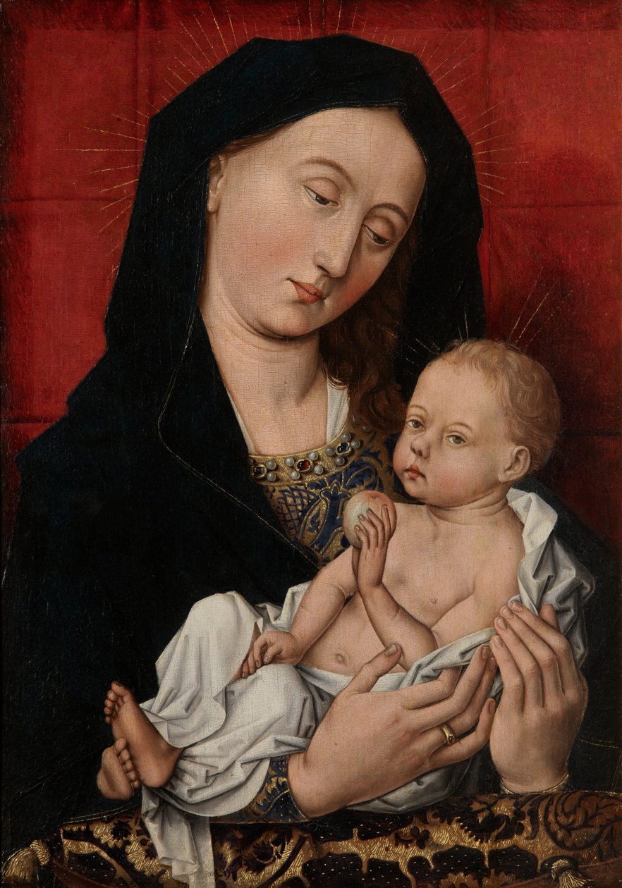 Jomfru og barn (olje på panel) av Master of Flémalle