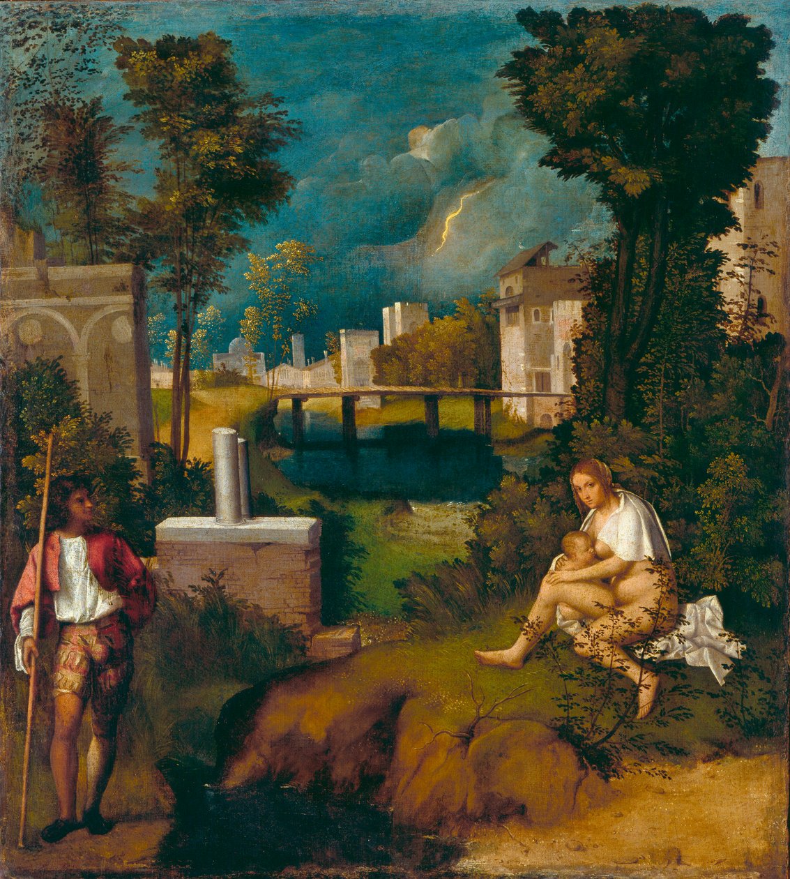 The Tempest, ca. 1508 (olje på lerret) av Giorgione