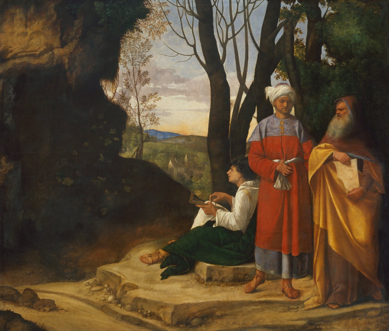 De tre filosofene (olje på lerret) av Giorgione