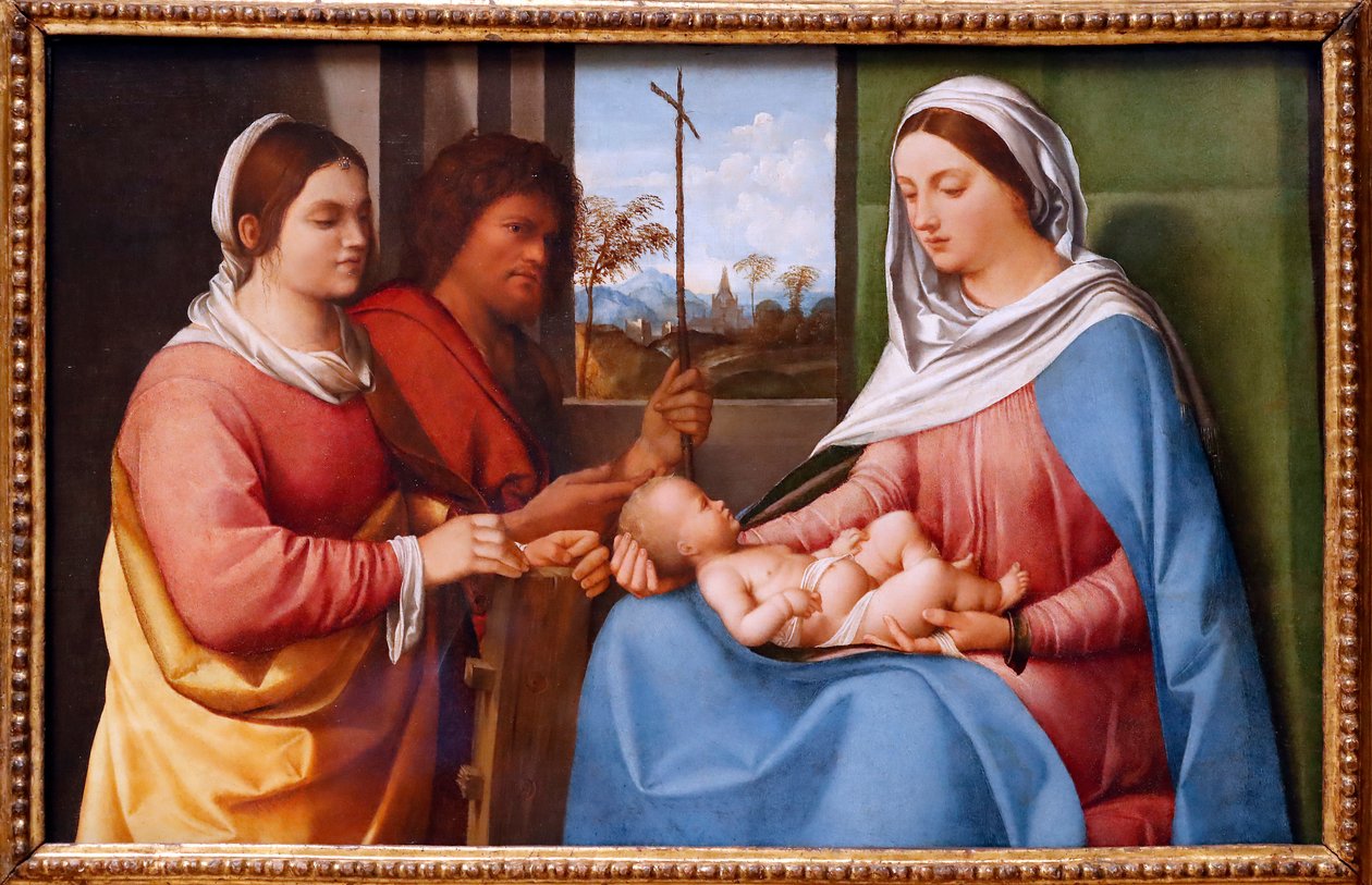 Jomfruen og barnet med de hellige Katarina av Alexandria og døperen Johannes av Giorgione