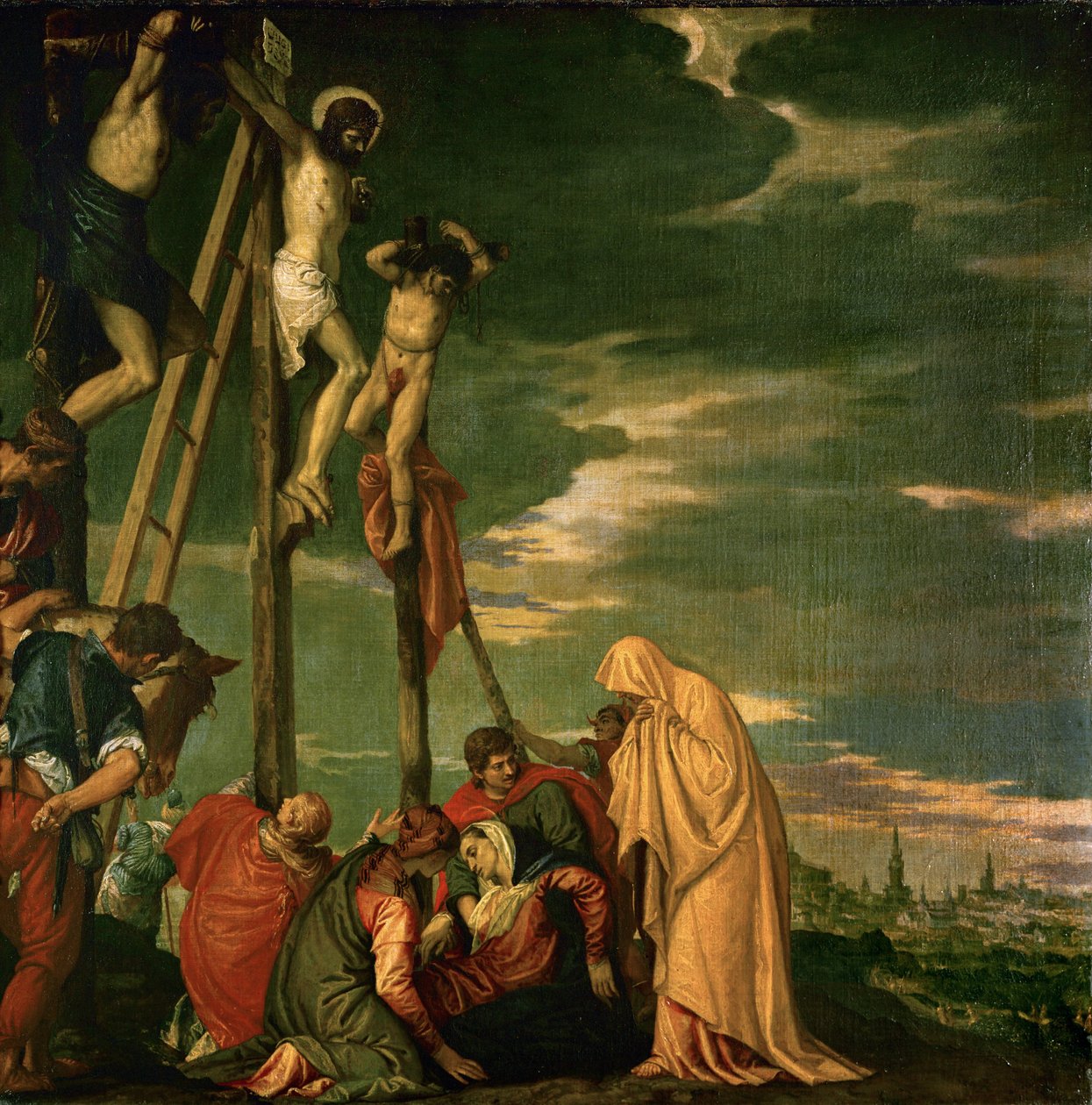Kristus på Golgata-fjellet … av (1528-88) Veronese