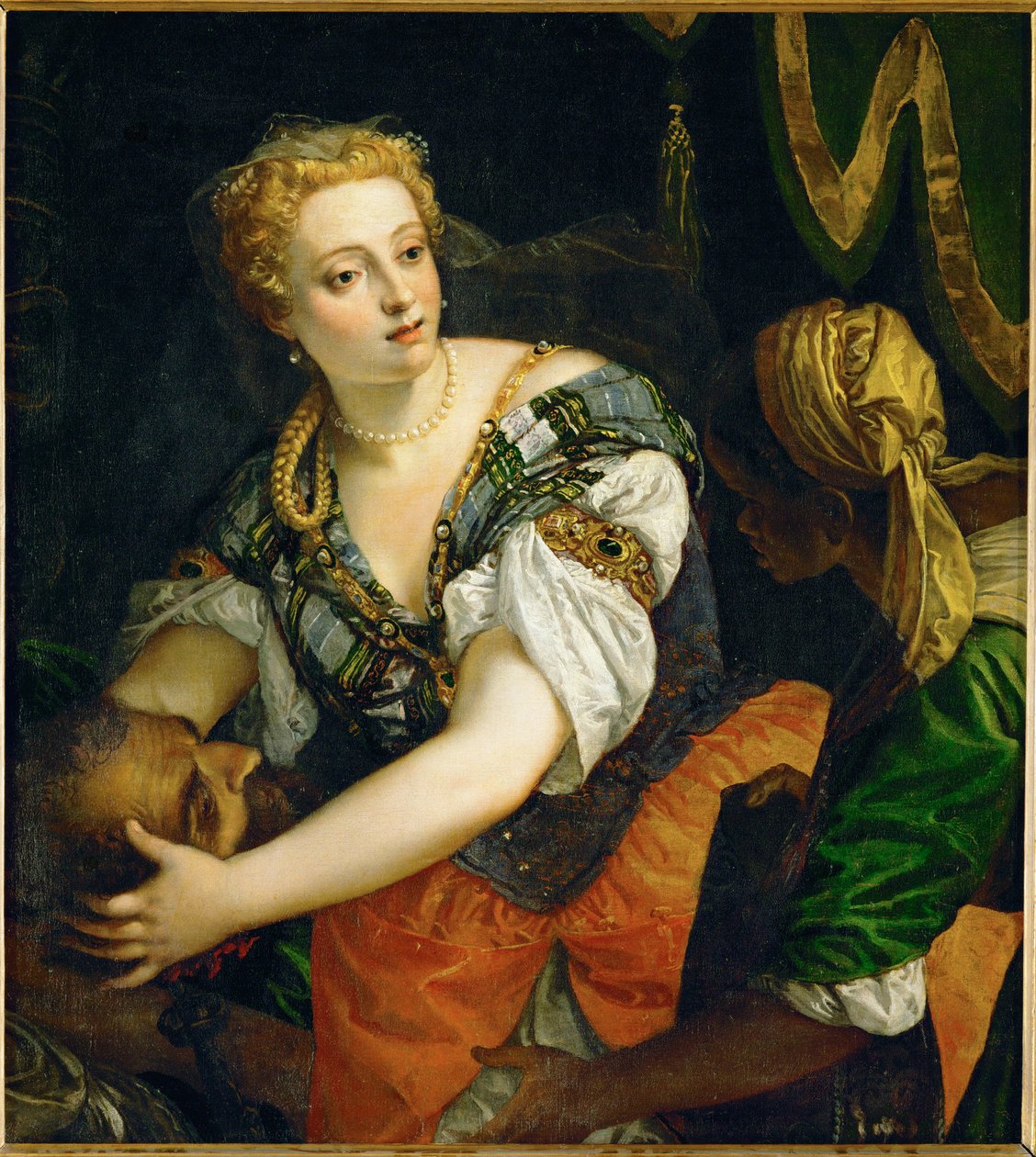 Judith med Holofernes#39; hode … (olje på lerret) av (1528-88) Veronese