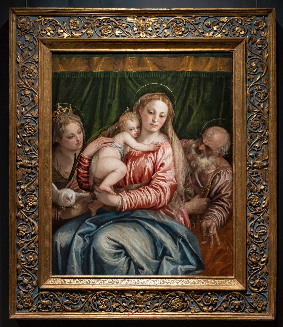 Madonna og Jesusbarnet mellom S. Catherine av Alessandria og Peter av (1528 88) Veronese