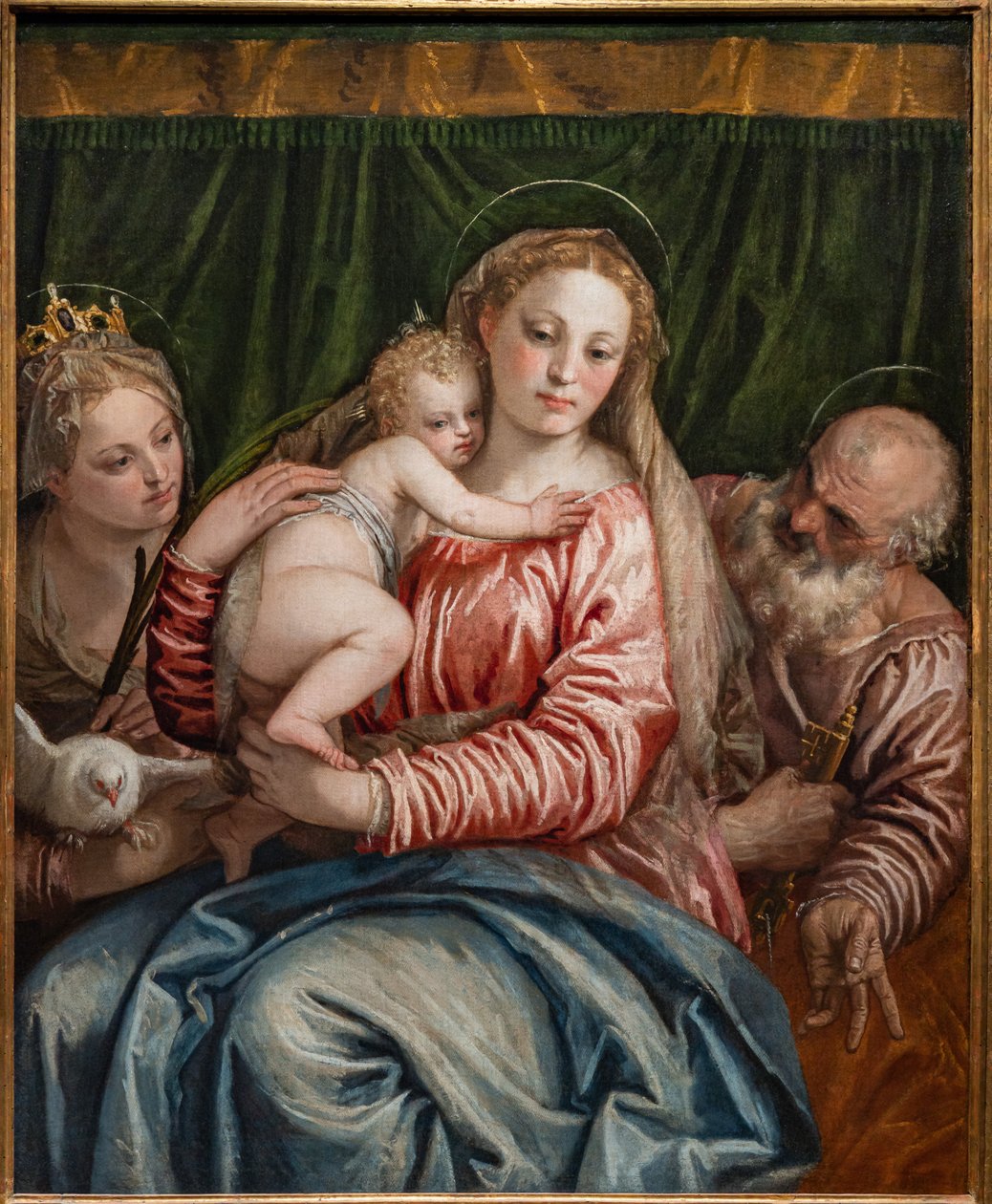 Madonna og Jesusbarnet mellom S. Catherine av Alessandria og Peter, detalj av (1528 88) Veronese