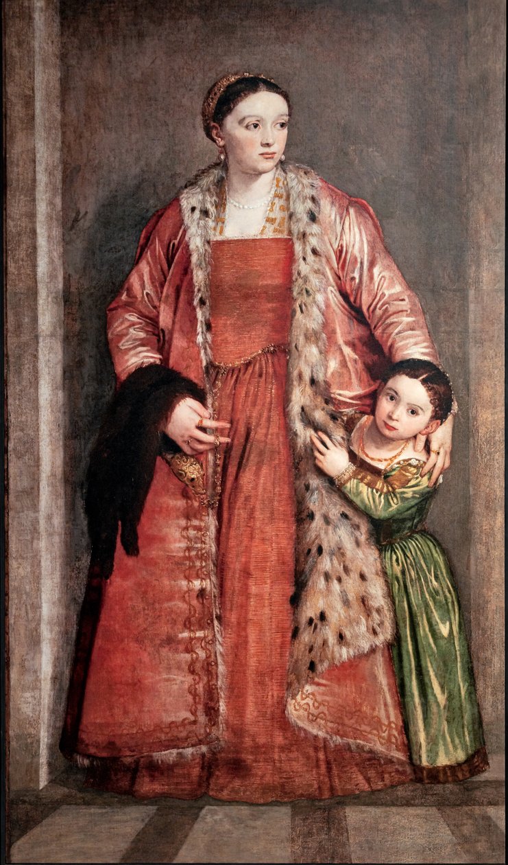 Portrett av Livia Porto Thiene og datteren Deidamia av (1528 88) Veronese