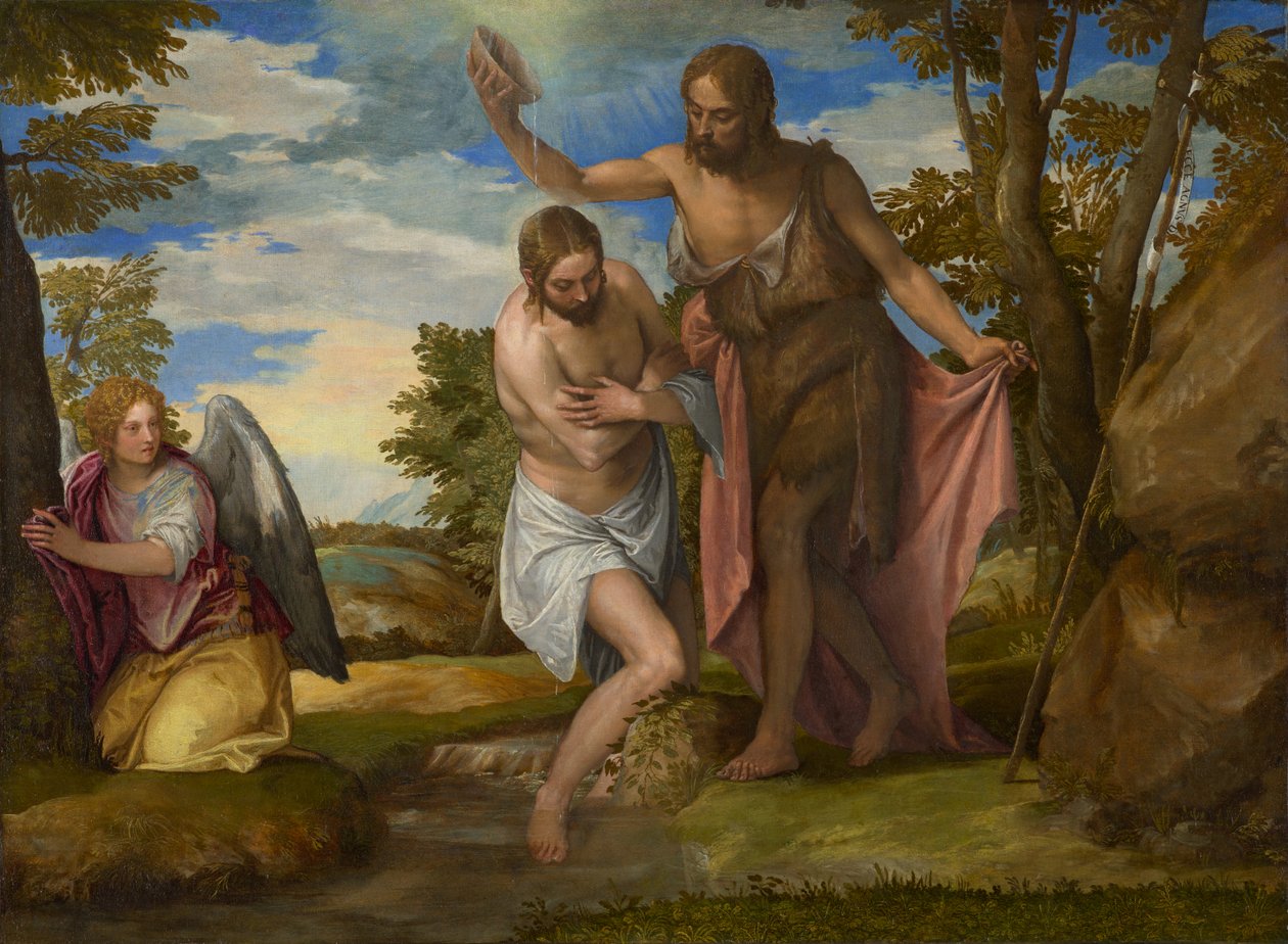The Baptism of Christ, ca. 1550-1560 (olje på lerret) av Veronese