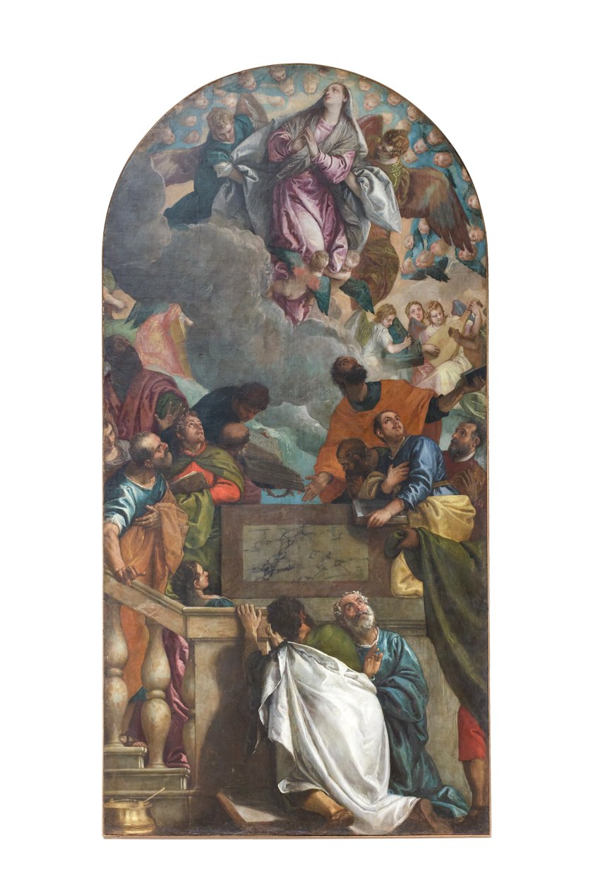 Jomfru Marias opptagelse, ca. 1580 (olje på lerret) av (1528-88) Veronese