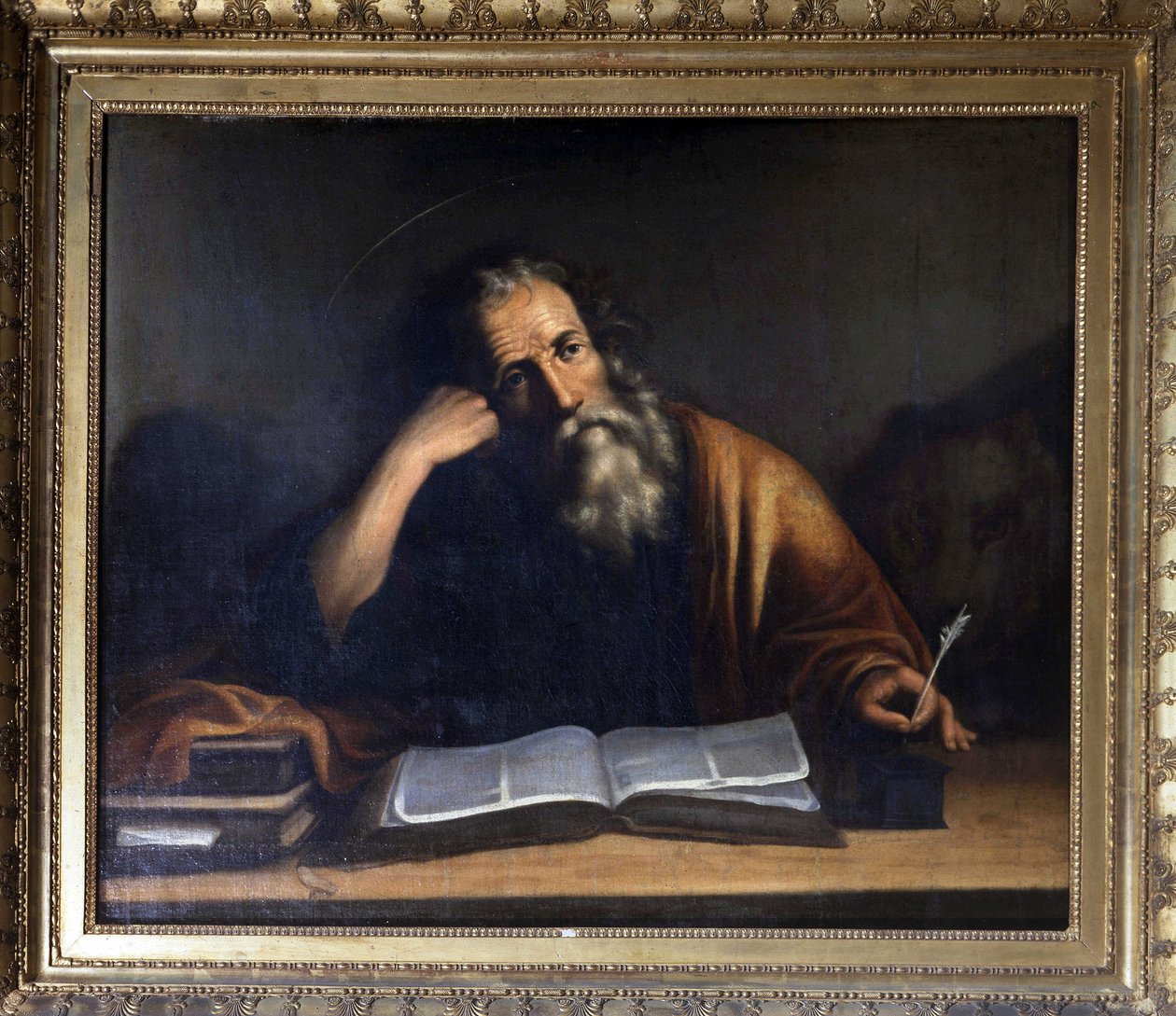 Saint Mark Writing the Gospel - tilskrevet Veronese, Church of La Turbie. av Veronese