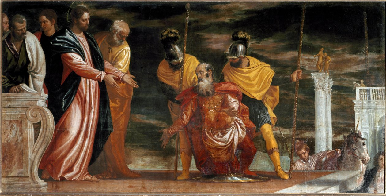 Jesus and the Centurion of Capharnaum (maleri, ca. 1580) av Veronese