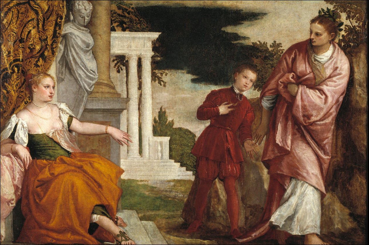 Young Man Between Vice and Virtue - Young Man Between Virtue and Vice - Veronese, Paolo (1528-1588) - ca 1581 - Olje på lerret - 102x153 - Museo del Prado, Madrid av Veronese