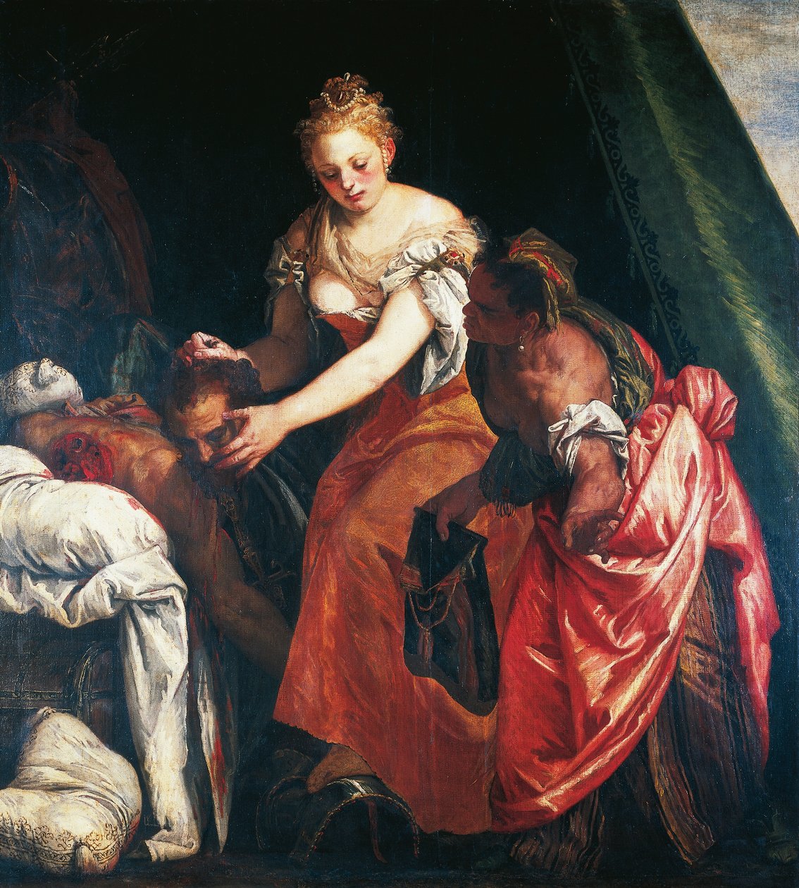 Judith med hodet til Holofernes (olje på lerret) av (1528 88) Veronese