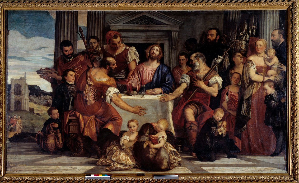 Les Pelerins d'Emmaus Maleri av Paolo Veronese (1528-1588) 1500-talls søn. 2,41x4,15 m . av Veronese
