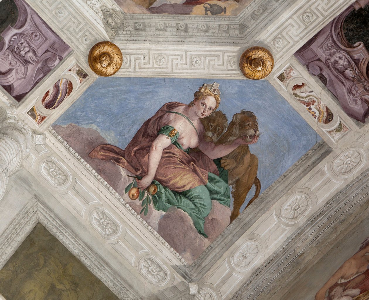 Paolo Caliari kjent som Veronese, fresco, Villa Barbaro, Maser, Italia av Veronese